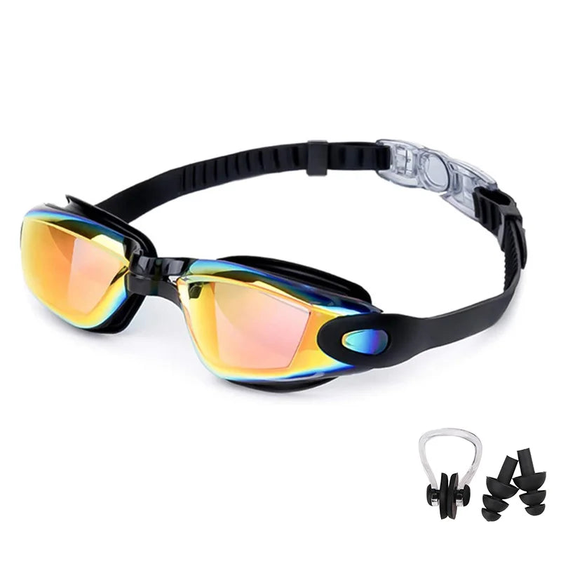 Swimming Goggles for Men & Women โ Anti-Fog UV Protection, Waterproof, Adjustable Silicone Swim Goggles for Adults & Kids