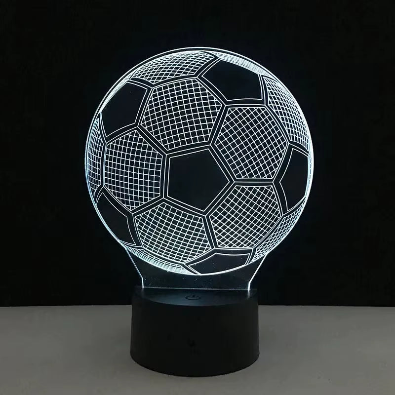 3D Football Ball Table Desk Bedside Illusion Bedroom Decorative for Soccer Fan Gift Game Soccer Club Decor