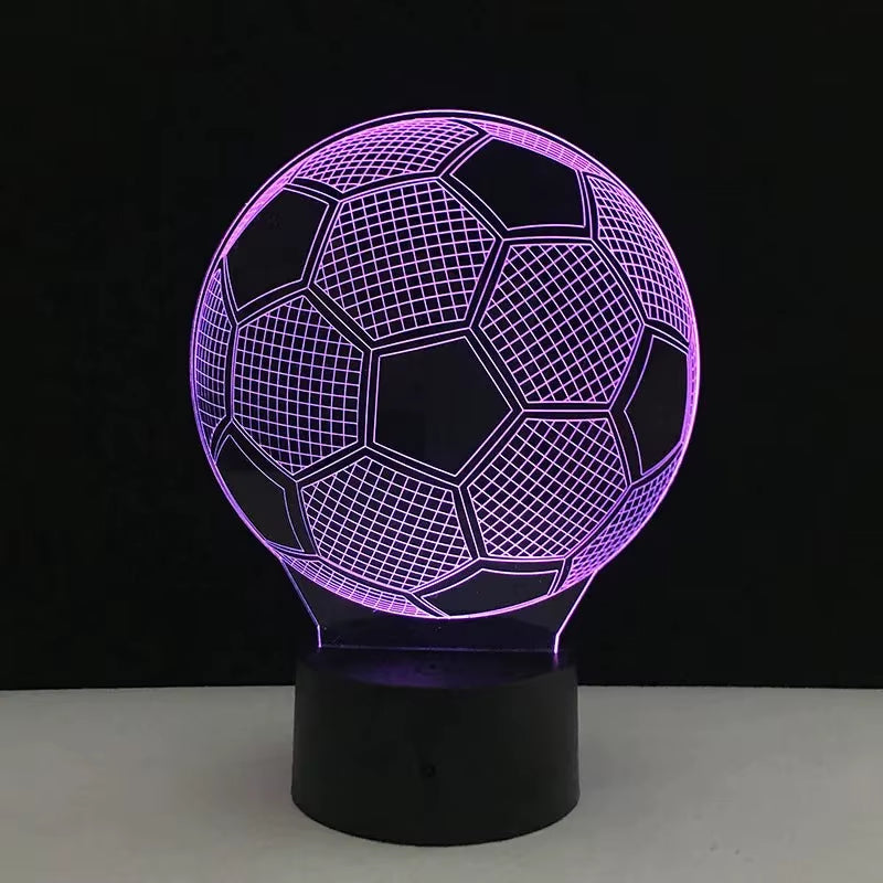 3D Football Ball Table Desk Bedside Illusion Bedroom Decorative for Soccer Fan Gift Game Soccer Club Decor