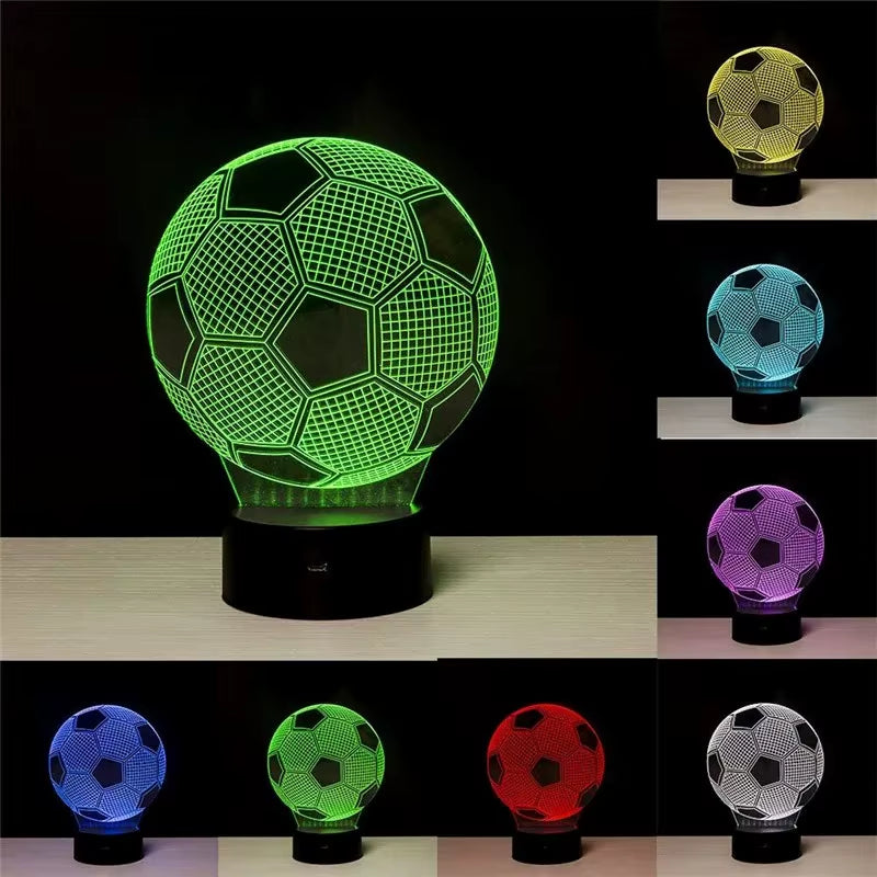 3D Football Ball Table Desk Bedside Illusion Bedroom Decorative for Soccer Fan Gift Game Soccer Club Decor