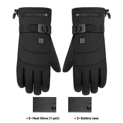 Electric Heating Gloves Waterproof Skiing Gloves Winter Motorcycle Riding Outdoor Gloves 3 Levels Heated Gloves
