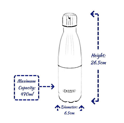 Stainless Steel Water Bottle Double Wall Vacuum Insulated Metal Flask Gym Sport