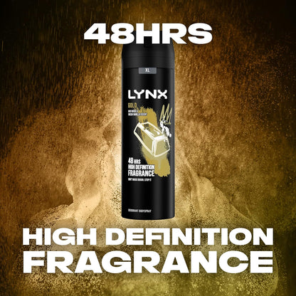 Gold Bodyspray 48 Hours of Odour-Busting Zinc Tech Deodorant to Finish Your Style 6X 200 Ml