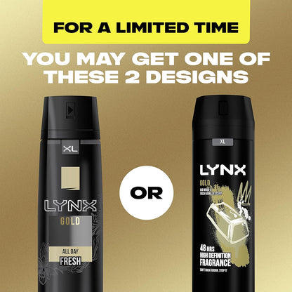 Gold Bodyspray 48 Hours of Odour-Busting Zinc Tech Deodorant to Finish Your Style 6X 200 Ml