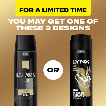 Gold Bodyspray 48 Hours of Odour-Busting Zinc Tech Deodorant to Finish Your Style 6X 200 Ml